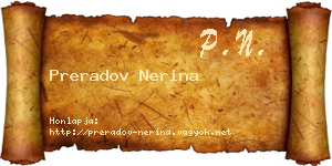 Preradov Nerina névjegykártya